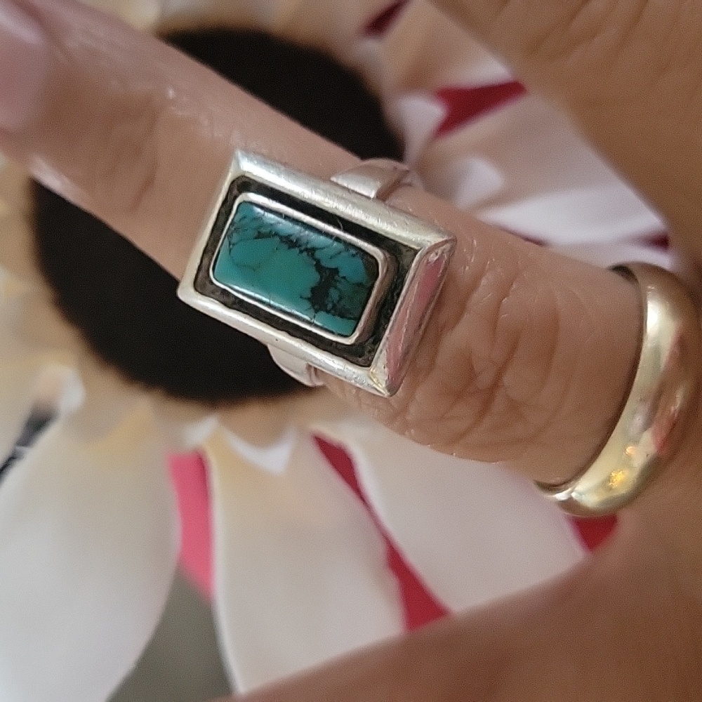 Estate Navajo turquoise 925 Sterling silver